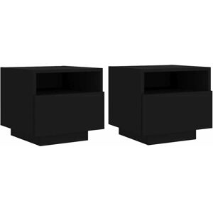 Vidaxl - Bedside Cabinets with led Lights 2 pcs Black 40x39x37 cm Vidaxl - Bedside Cabinets with led Lights 2 pcs Black 40x39x37 cm
