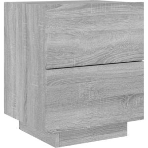 Vidaxl - Bedside Cabinet with led Lights Grey Sonoma Engineered Wood Vidaxl - Bedside Cabinet with led Lights Grey Sonoma Engineered Wood