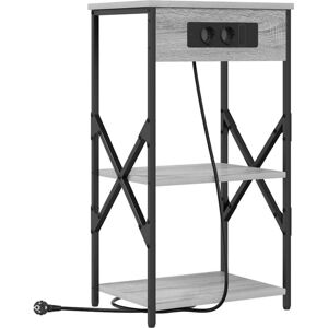 vidaXL Bedside Table with Shelf Grey Sonoma - Bedside Table vidaXL Bedside Table with Shelf Grey Sonoma - Bedside Table