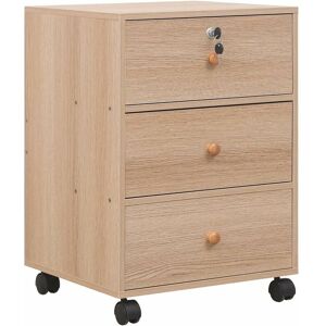 Niceme - Bedside Drawers with Wheels, 40 cm File Cabinet with 3 Drawers under Desk Storage Unit, Filing Cabinet Pedestal on Casters, also as Printer Niceme - Bedside Drawers with Wheels, 40 cm File Cabinet with 3 Drawers under Desk Storage Unit, Filing Cabinet Pedestal on Casters, also as Printer