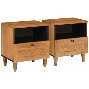 Bedside Table with Drawer 2 pcs Light brown 40 x 33 x 46 cm vidaXL Bedside Table with Drawer 2 pcs Light brown 40 x 33 x 46 cm vidaXL