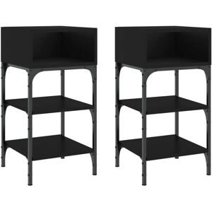 Vidaxl - Bedside Tables 2 pcs Black 35x34.5x70 cm Engineered Wood Vidaxl - Bedside Tables 2 pcs Black 35x34.5x70 cm Engineered Wood