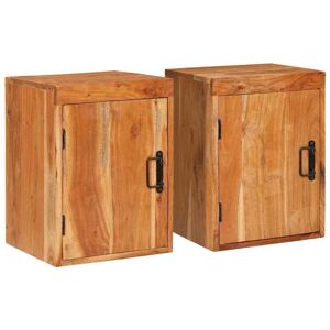 Bedside Table 2 pcs Brown 35 x 33 x 48 cm Solid Wood Acacia vidaXL Bedside Table 2 pcs Brown 35 x 33 x 48 cm Solid Wood Acacia vidaXL