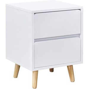 Clipop - Bedside Table Cabinet Chest of 2 Drawers Wooden Nightstand Side Storage Unit for Bedroom Furniture White Clipop - Bedside Table Cabinet Chest of 2 Drawers Wooden Nightstand Side Storage Unit for Bedroom Furniture White