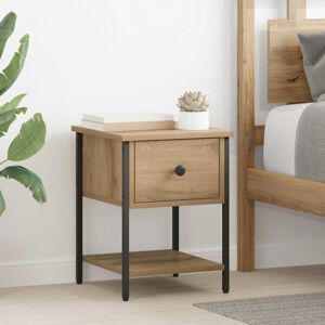 Bedside Table with Drawer 2 pcs Artisan Oak 34 x 35.5 x 45 cm vidaXL Bedside Table with Drawer 2 pcs Artisan Oak 34 x 35.5 x 45 cm vidaXL