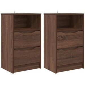 Bedside Tables 2 pcs Brown Oak 40 x 30 x 467 cm Engineered Wood vidaXL Bedside Tables 2 pcs Brown Oak 40 x 30 x 467 cm Engineered Wood vidaXL