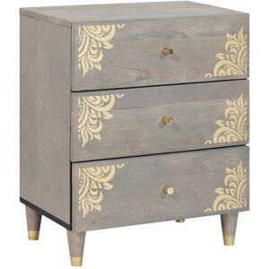 Bedside Cabinet Grey 50 x 33 x 62 cm Solid mango wood vidaXL Bedside Cabinet Grey 50 x 33 x 62 cm Solid mango wood vidaXL