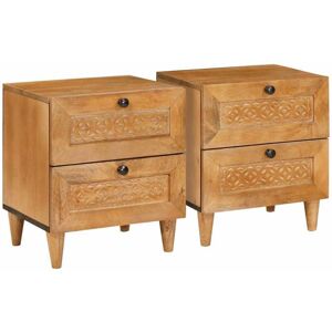Bedside Table with Drawer 2 pcs Light brown 40 x 33 x 46 cm vidaXL Bedside Table with Drawer 2 pcs Light brown 40 x 33 x 46 cm vidaXL
