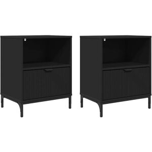 Bedside Tables 2 pcs Black 49 x 36 x 61 cm Engineered wood vidaXL Bedside Tables 2 pcs Black 49 x 36 x 61 cm Engineered wood vidaXL
