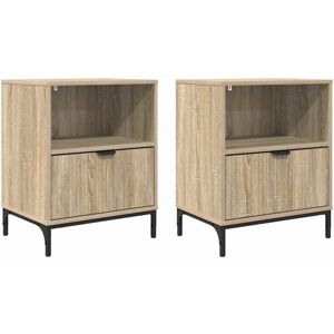 Bedside Tables 2 pcs Sonoma oak 49 x 36 x 61 cm Engineered wood vidaXL Bedside Tables 2 pcs Sonoma oak 49 x 36 x 61 cm Engineered wood vidaXL