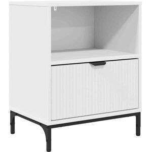 Bedside Table with Drawer White 49 x 36 x 61 cm Engineered wood vidaXL Bedside Table with Drawer White 49 x 36 x 61 cm Engineered wood vidaXL