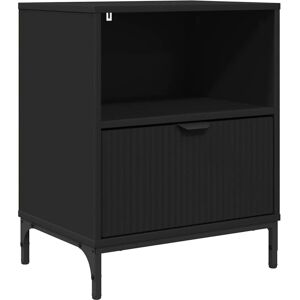 Bedside Table with Drawer Black 49 x 36 x 61 cm Engineered wood vidaXL Bedside Table with Drawer Black 49 x 36 x 61 cm Engineered wood vidaXL