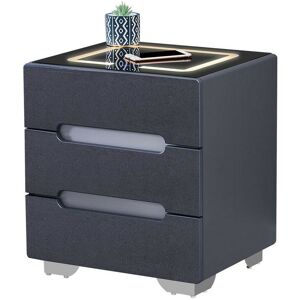 Clipop - Bedside Table, Smart Night Stand with Wireless Charger, 3 Color Touch Control led Light, Black Clipop - Bedside Table, Smart Night Stand with Wireless Charger, 3 Color Touch Control led Light, Black