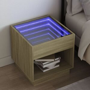 Bedside Table with Infinity led Sonoma Oak 50x50x50 cm Vidaxl Bedside Table with Infinity led Sonoma Oak 50x50x50 cm Vidaxl