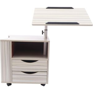 Cncest - Bedside Table with Lift Up Top, Modern Nightstand with 2 Drawers Multifunctional Bedside Table with 70-90cm Adjustable Laptop Desk Woode Cncest - Bedside Table with Lift Up Top, Modern Nightstand with 2 Drawers Multifunctional Bedside Table with 70-90cm Adjustable Laptop Desk Woode