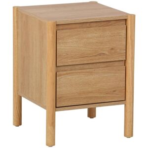 SWEEEK Bedside table wood decor 2 drawers, Harmony, Natural, 42x42x55 cm SWEEEK Bedside table wood decor 2 drawers, Harmony, Natural, 42x42x55 cm
