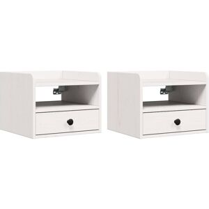 vidaXL Bedside Table 2 pcs White 38 x 36 x 29.5 cm Solid Pine Wood - Bedside Table vidaXL Bedside Table 2 pcs White 38 x 36 x 29.5 cm Solid Pine Wood - Bedside Table