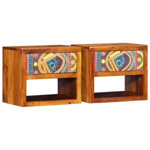 Bedside Cabinet 2 pcs Brown 40 x 35 x 35 cm Solid acacia wood Vidaxl Bedside Cabinet 2 pcs Brown 40 x 35 x 35 cm Solid acacia wood Vidaxl