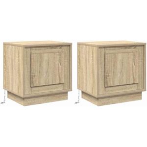 Bedside Cabinet with 2 pcs Sonoma oak 44 x 34.5 x 45 cm Vidaxl Bedside Cabinet with 2 pcs Sonoma oak 44 x 34.5 x 45 cm Vidaxl