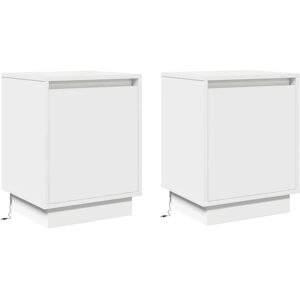 Vidaxl - Bedside Cabinet 2 pcs White 39 x 34.5 x 50 cm Engineered wood Vidaxl - Bedside Cabinet 2 pcs White 39 x 34.5 x 50 cm Engineered wood