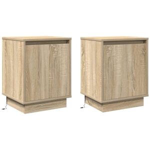 Bedside Cabinet with 2 pcs Sonoma oak 39 x 34.5 x 50 cm Vidaxl Bedside Cabinet with 2 pcs Sonoma oak 39 x 34.5 x 50 cm Vidaxl