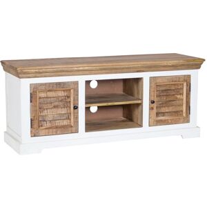 Verty Furniture - Bianco Solid Mango Wood Tv Cabinet White Verty Furniture - Bianco Solid Mango Wood Tv Cabinet White