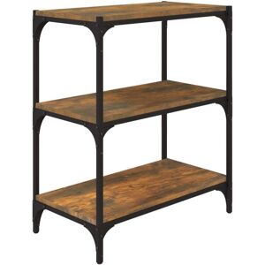 vidaXL Smoked Oak Book Cabinet - Engineered Wood & Steel vidaXL Smoked Oak Book Cabinet - Engineered Wood & Steel