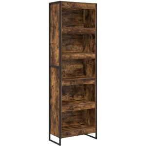 Book Cabinet 2 pcs Smoke Oak 60 x 30 x 189.5 cm Engineered Wood vidaXL Book Cabinet 2 pcs Smoke Oak 60 x 30 x 189.5 cm Engineered Wood vidaXL