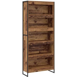 Book Cabinet 2 pcs Old Wood 80 x 30 x 189.5 cm Engineered Wood vidaXL Book Cabinet 2 pcs Old Wood 80 x 30 x 189.5 cm Engineered Wood vidaXL