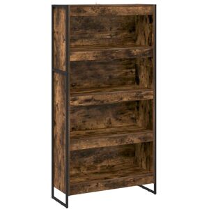 Book Cabinet 2 pcs Smoke Oak 80 x 30 x 155 cm Engineered Wood vidaXL Book Cabinet 2 pcs Smoke Oak 80 x 30 x 155 cm Engineered Wood vidaXL