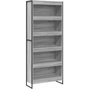 Book Cabinet 2 pcs Grey Sonoma 80 x 30 x 189.5 cm vidaXL Book Cabinet 2 pcs Grey Sonoma 80 x 30 x 189.5 cm vidaXL