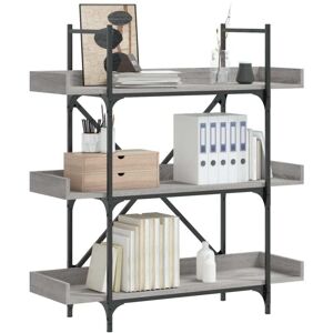 Vidaxl - Bookcase 3-Tier Grey Sonoma 100x33x108.5 cm Engineered Wood Vidaxl - Bookcase 3-Tier Grey Sonoma 100x33x108.5 cm Engineered Wood
