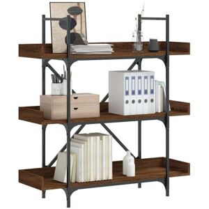Bookcase 3-Tier Brown Oak 100x33x108.5 cm Engineered Wood Vidaxl Bookcase 3-Tier Brown Oak 100x33x108.5 cm Engineered Wood Vidaxl