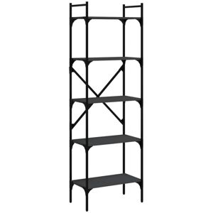 Bookcase 5-Tier Black 56x31.5x174 cm Engineered Wood Vidaxl Bookcase 5-Tier Black 56x31.5x174 cm Engineered Wood Vidaxl