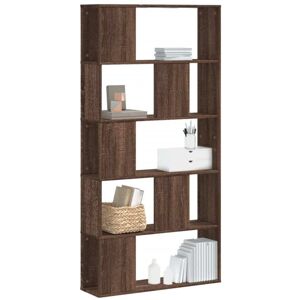 Bookcase 5-Tier Brown Oak 80.5x23.5x162.5 cm Engineered Wood vidaXL Bookcase 5-Tier Brown Oak 80.5x23.5x162.5 cm Engineered Wood vidaXL