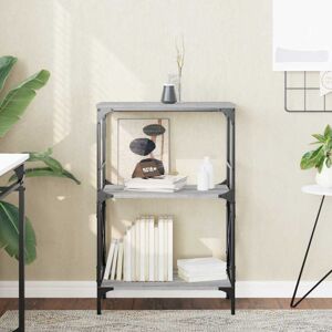 Bookcase 3-Tier Grey Sonoma 59x35x90.5 cm Engineered Wood Vidaxl Bookcase 3-Tier Grey Sonoma 59x35x90.5 cm Engineered Wood Vidaxl