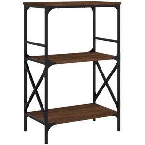 Bookcase 3-Tier Brown Oak 59x35x90.5 cm Engineered Wood Vidaxl Bookcase 3-Tier Brown Oak 59x35x90.5 cm Engineered Wood Vidaxl