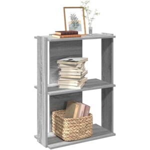 Bookcase 3-Tier Grey Sonoma 60x30x80 cm Engineered Wood Vidaxl Bookcase 3-Tier Grey Sonoma 60x30x80 cm Engineered Wood Vidaxl
