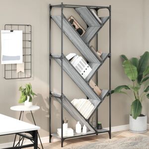Vidaxl - Bookcase Grey Sonoma 79x30x180 cm Engineered Wood and Metal Vidaxl - Bookcase Grey Sonoma 79x30x180 cm Engineered Wood and Metal