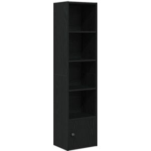Bookcase Black Oak 31x24x127 cm Engineered Wood Vidaxl Bookcase Black Oak 31x24x127 cm Engineered Wood Vidaxl