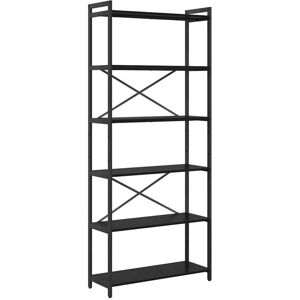 Bookcase Black oak 80 x 30 x 188 cm Engineered wood Vidaxl Bookcase Black oak 80 x 30 x 188 cm Engineered wood Vidaxl