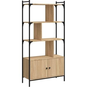 Bookcase with Doors Sonoma Oak 76.5x30x154.5 cm Engineered Wood vidaXL Bookcase with Doors Sonoma Oak 76.5x30x154.5 cm Engineered Wood vidaXL