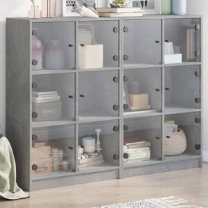 Vidaxl - Bookcase with Doors Concrete Grey 136x37x109 cm Engineered Wood Vidaxl - Bookcase with Doors Concrete Grey 136x37x109 cm Engineered Wood