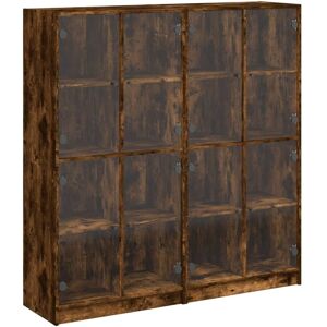 Vidaxl - Bookcase with Doors Smoked Oak 136x37x142 cm Engineered Wood Vidaxl - Bookcase with Doors Smoked Oak 136x37x142 cm Engineered Wood