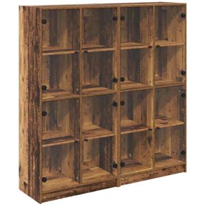 Highboard 2 pcs Old Wood 68 x 37 x 142 cm Engineered Wood vidaXL Highboard 2 pcs Old Wood 68 x 37 x 142 cm Engineered Wood vidaXL