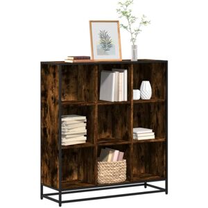 Bonnevie - Bookcase,Book Cabinet Smoked Oak 97.5x33x107.5 cm Engineered Wood and Metal VSVS424098 Bonnevie - Bookcase,Book Cabinet Smoked Oak 97.5x33x107.5 cm Engineered Wood and Metal VSVS424098