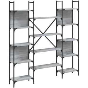 Bookshelf Grey Sonoma 155.5x24x166.5 cm Engineered Wood Vidaxl Bookshelf Grey Sonoma 155.5x24x166.5 cm Engineered Wood Vidaxl
