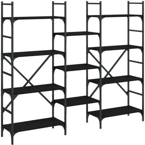 Bookshelf Black 160x28.5x136.5 cm Engineered Wood Vidaxl Bookshelf Black 160x28.5x136.5 cm Engineered Wood Vidaxl