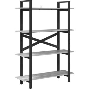 Bookshelf Grey Sonoma 100 x 33.5 x 140 cm Engineered Wood vidaXL Bookshelf Grey Sonoma 100 x 33.5 x 140 cm Engineered Wood vidaXL