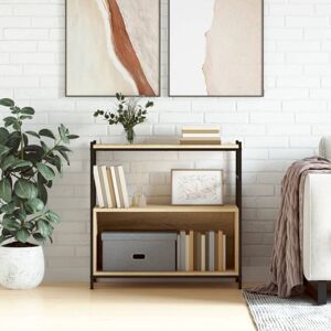 Vidaxl - Bookshelf Sonoma Oak 80x30x78.5 cm Engineered Wood and Iron Vidaxl - Bookshelf Sonoma Oak 80x30x78.5 cm Engineered Wood and Iron